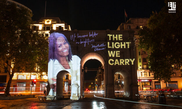 Michelle Obama Lights Up the Night Sky